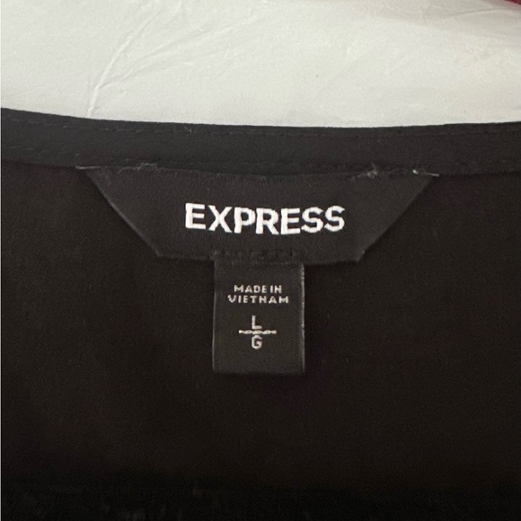 Women’s Black Express Long Sleeve Dress With Ruffles Size Large - Picture 3 of 5